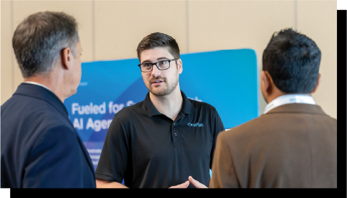 Delegates networking at AI in Oil and Gas conference, Panelists discussing machine learning applications during AI in Oil and Gas conference, Professional conversation during energy technology summit